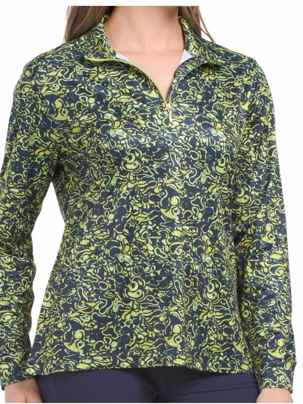 New Women’s Greg Norman 1/4 Quarter Zip Golf Pullover Sea Skin Large - Picture 1 of 10